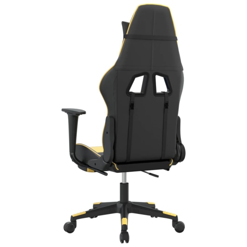 Fauteuil de jeu avec repose-pieds en similicuir noir et doré vidaXL