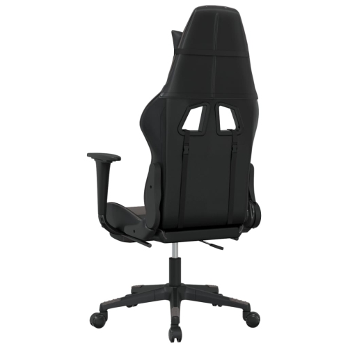 vidaXL Gaming Chair with Footrest Black and Grey Faux Leather
