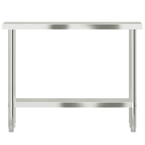 Table de travail de cuisine VIdaXL 110 x 30 x 30 po en acier inoxydable 85 cm