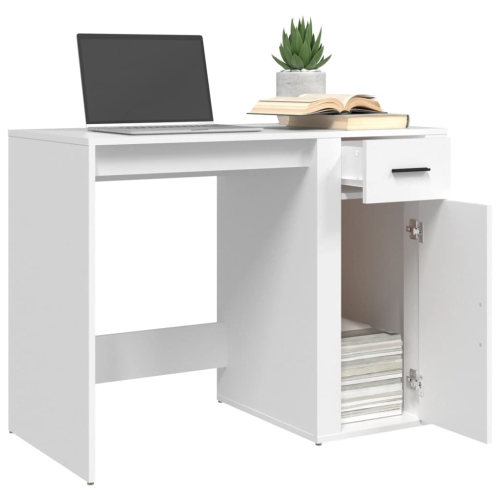vidaXL Desk White 100x49x75 cm Engineered Wood