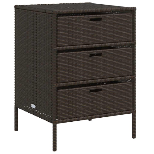 vidaXL Garden Storage Cabinet Brown 55x59x80 cm Poly Rattan