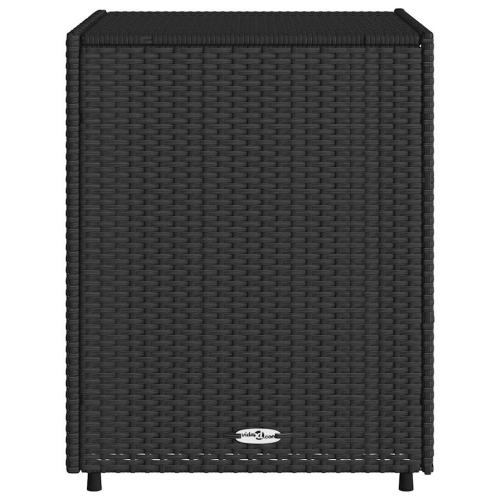 vidaXL Garden Storage Cabinet Black 55x59x69 cm Poly Rattan