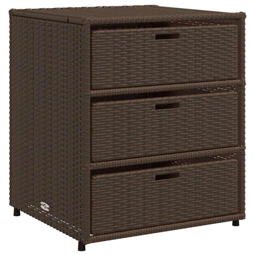 vidaXL Garden Storage Cabinet Brown 55x59x69 cm Poly Rattan