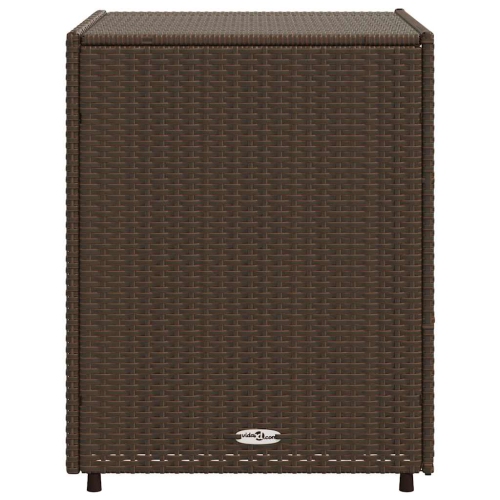 vidaXL Garden Storage Cabinet Brown 55x59x69 cm Poly Rattan
