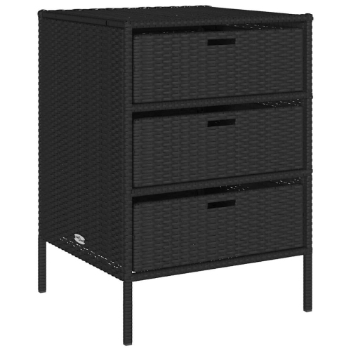 VIDAXL  Garden Storage Cabinet 55X59X80 Cm Poly Rattan In Black