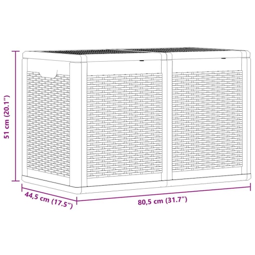 vidaXL Garden Storage Box 180L Black PP Rattan