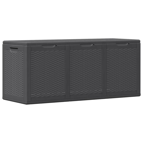vidaXL Garden Storage Box 270L Black PP Rattan