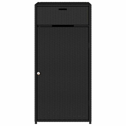 vidaXL Garden Storage Cabinet Black 55x55x111 cm Poly Rattan