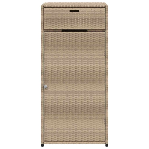 vidaXL Garden Storage Cabinet Beige 55x55x111 cm Poly Rattan
