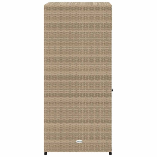 vidaXL Garden Storage Cabinet Beige 55x55x111 cm Poly Rattan