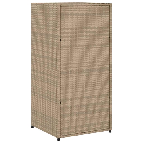 vidaXL Garden Storage Cabinet Beige 55x55x111 cm Poly Rattan