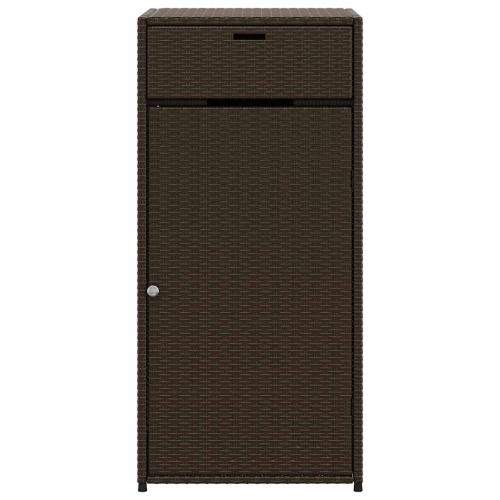 vidaXL Garden Storage Cabinet Brown 55x55x111 cm Poly Rattan