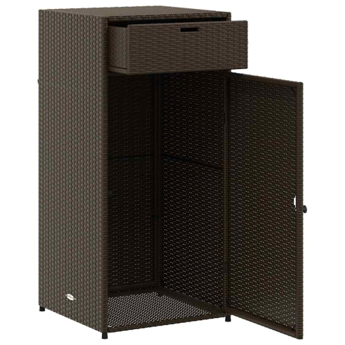 vidaXL Garden Storage Cabinet Brown 55x55x111 cm Poly Rattan