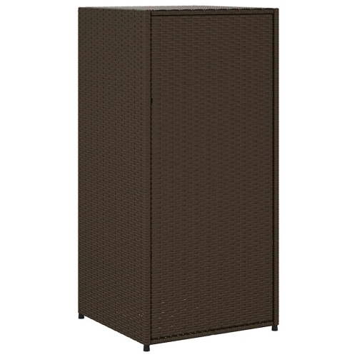 vidaXL Garden Storage Cabinet Brown 55x55x111 cm Poly Rattan