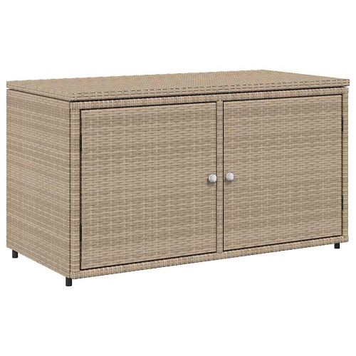 vidaXL Garden Storage Cabinet Beige 110x55x60.5 cm Poly Rattan