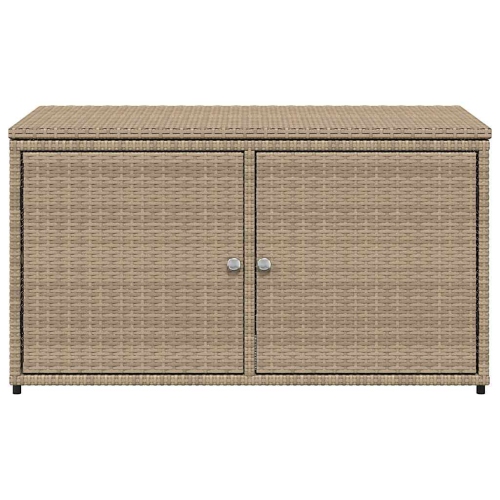vidaXL Garden Storage Cabinet Beige 110x55x60.5 cm Poly Rattan
