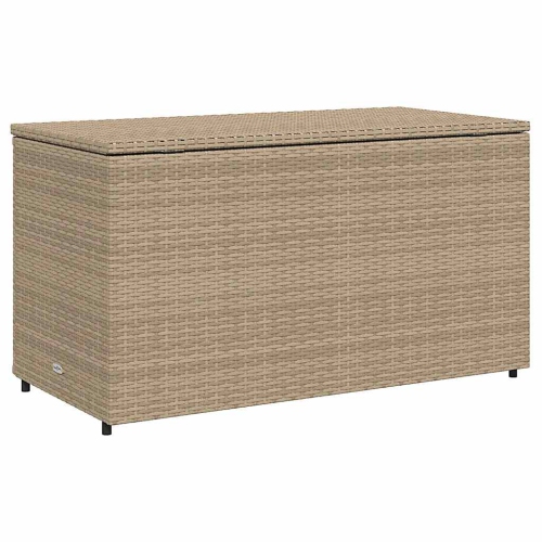 vidaXL Garden Storage Cabinet Beige 110x55x60.5 cm Poly Rattan