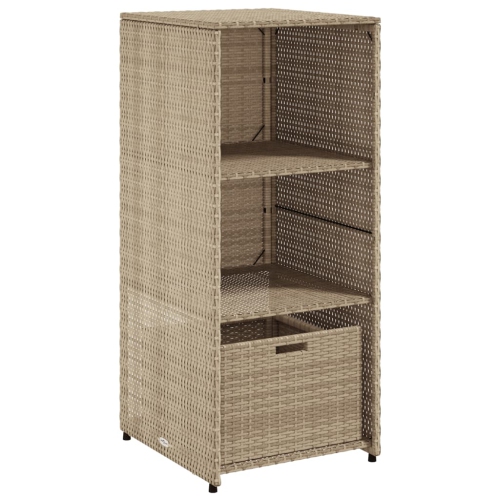 Armoire de rangement pour le jardin vidaXL, beige, 50 x 55 x 115&nbsp;cm, rotin synthétique