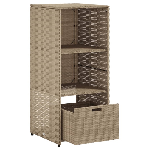 vidaXL Garden Storage Cabinet Beige 50x55x115 cm Poly Rattan