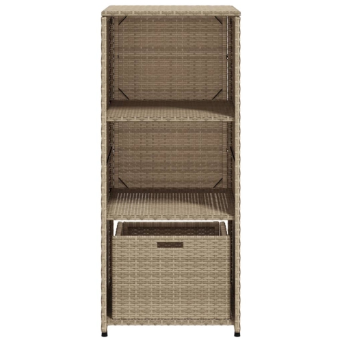 vidaXL Garden Storage Cabinet Beige 50x55x115 cm Poly Rattan
