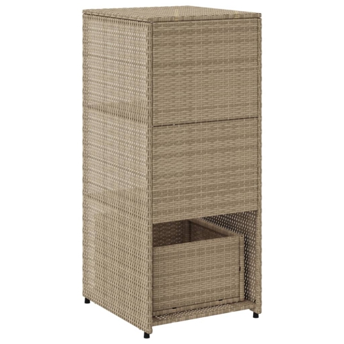 vidaXL Garden Storage Cabinet Beige 50x55x115 cm Poly Rattan