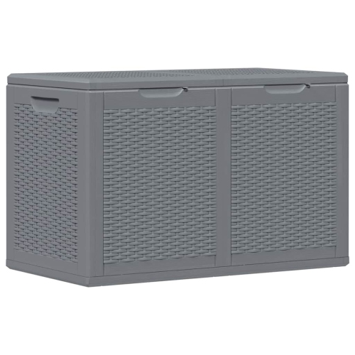 VIDAXL  Garden Storage Box Pp Rattan 180 L In Grey