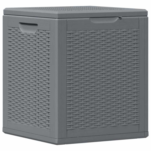 vidaXL Garden Storage Box Grey PP Rattan 90 L
