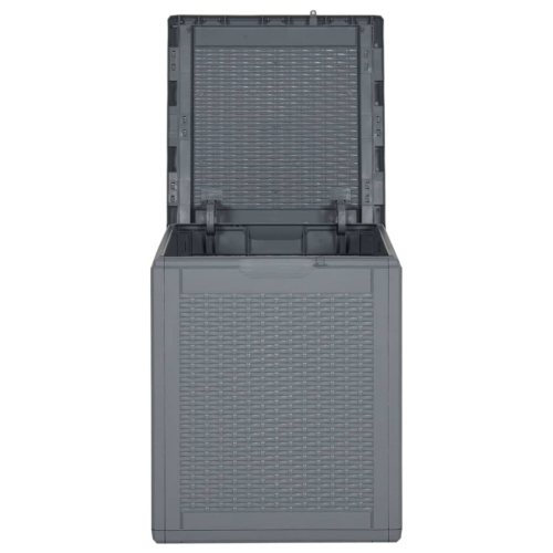 vidaXL Garden Storage Box Grey PP Rattan 90 L