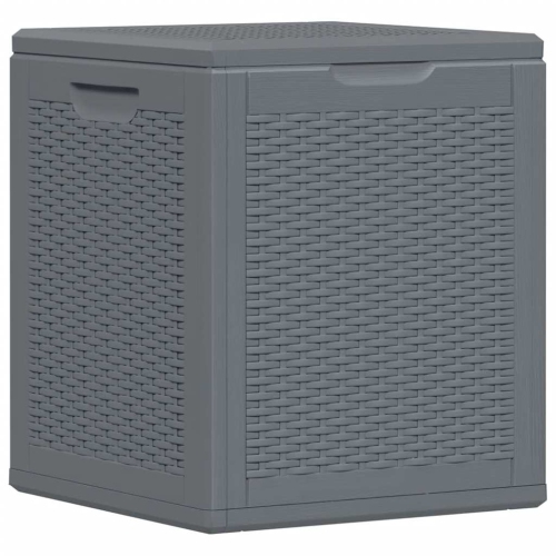 vidaXL Garden Storage Box Grey PP Rattan 90 L