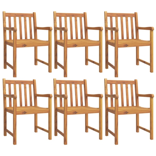 Chaises de jardin 6 pièces en acacia massif de 56 x 55 po 90&nbsp;cm