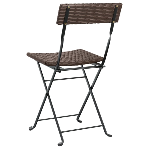 vidaXL Folding Bistro Chairs 8 pcs Brown Poly Rattan and Steel