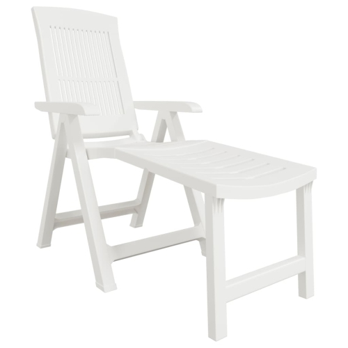 Chaise longue en plastique blanc de vidaXL