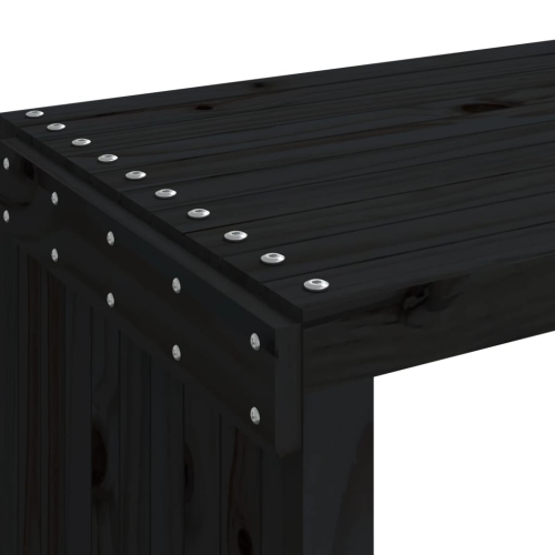 vidaXL Garden Bench Extendable Black 212.5x40.5x45 cm Solid Wood Pine