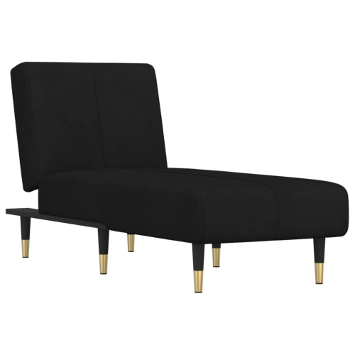 vidaXL Chaise Longue Black Velvet