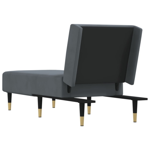 vidaXL Chaise Longue Dark Grey Velvet
