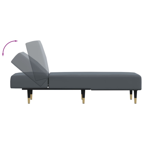 vidaXL Chaise Longue Dark Grey Velvet