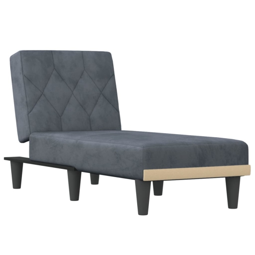 vidaXL Chaise Longue Dark Grey Velvet