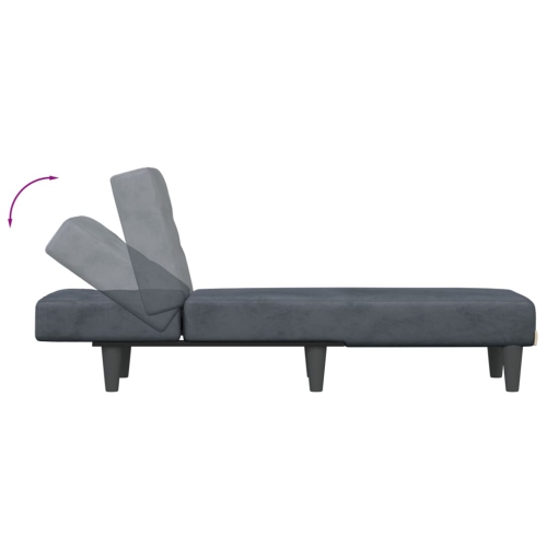 vidaXL Chaise Longue Dark Grey Velvet