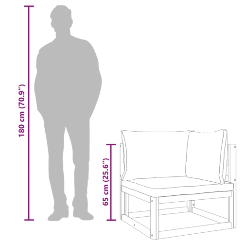 vidaXL Sectional Corner Sofa with Light Grey Cushions Solid Wood Acacia