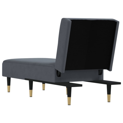 vidaXL Chaise Longue Dark Grey Velvet