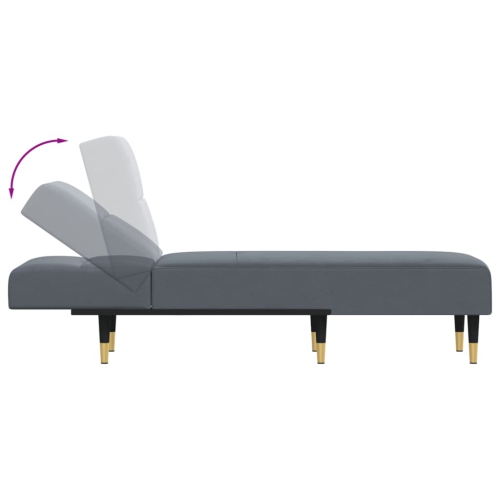 vidaXL Chaise Longue Dark Grey Velvet