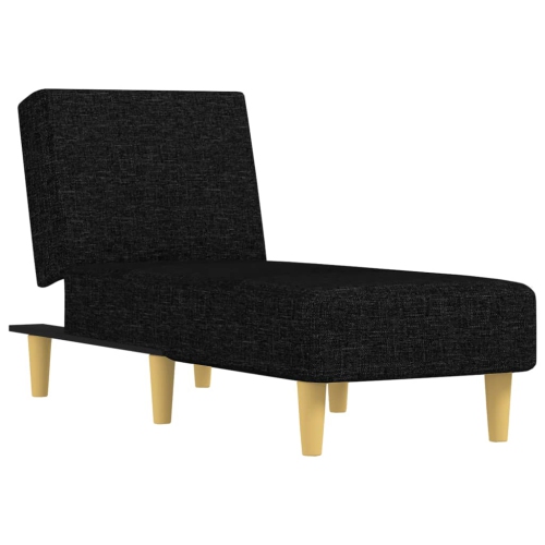 vidaXL Chaise Longue Black Fabric