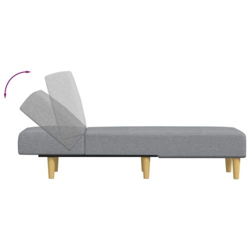 vidaXL Chaise Longue Light Grey Fabric