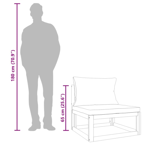 vidaXL Garden Middle Sofa with Taupe Cushions Solid Wood Acacia