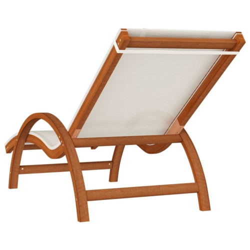 vidaXL Sun Lounger with Pillow White Textilene and Solid Wood Poplar