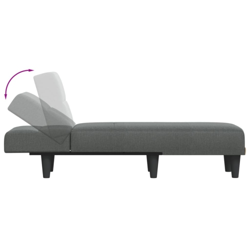 VidaXL Chaise longue en tissu gris foncé