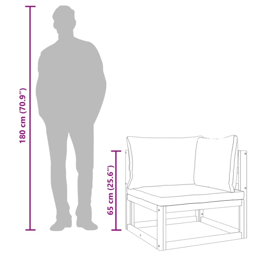 vidaXL Sectional Corner Sofa with Taupe Cushions Solid Wood Acacia