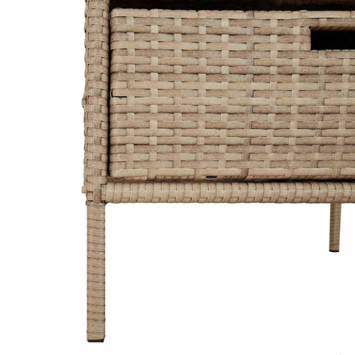 vidaXL Garden Storage Cabinet Beige 55x59x80 cm Poly Rattan