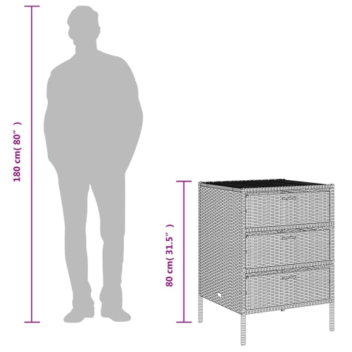 vidaXL Garden Storage Cabinet Beige 55x59x80 cm Poly Rattan