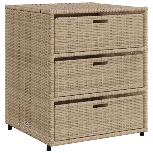 vidaXL Garden Storage Cabinet Beige 55x59x69 cm Poly Rattan